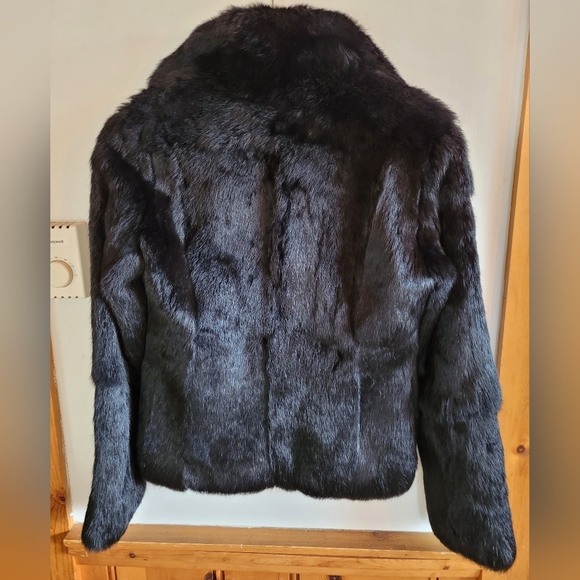 🔥🔥100% Smooth Black Rabbit Fur Coat S/XS A Pro Peaux Montreal🔥🔥 - Picture 6 of 6